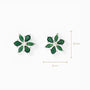 Topos florales de 8 mm en plata ley 925 con circones verdes y circon blanco centra