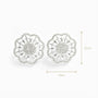 Topos floral texturizado con circones en plata ley 925 para mujer