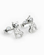 Topos con diseño de gata sentada de 10.5x7.5 mm en plata ley 925 con circones blancos