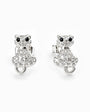 Topos mini con diseño de gata de 9.7x6.2 mm en plata ley 925 con circones