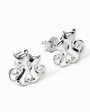 Topos en forma de pareja de gatitos con brillante en plata ley 925.