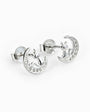 Topos de gato en la media luna de 8.5x7 mm en plata ley 925 con circones