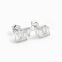 Topos geométricos en plata ley 925 con circones en corte baguette de 9.7x7.7 mm.