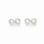 Topos con el símbolo de infinito de 10x5.2 mm en plata ley 925 con circones blancos.