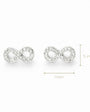 Topos con el símbolo de infinito de 10x5.2 mm en plata ley 925 con circones blancos.