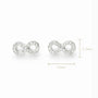 Topos con el símbolo de infinito de 10x5.2 mm en plata ley 925 con circones blancos.