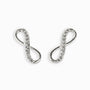 Topos con diseño de símbolo infinito de 12x4 mm en plata ley 925 y circones blancos
