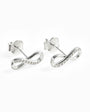 Topos con diseño de símbolo infinito de 12x4 mm en plata ley 925 y circones blancos