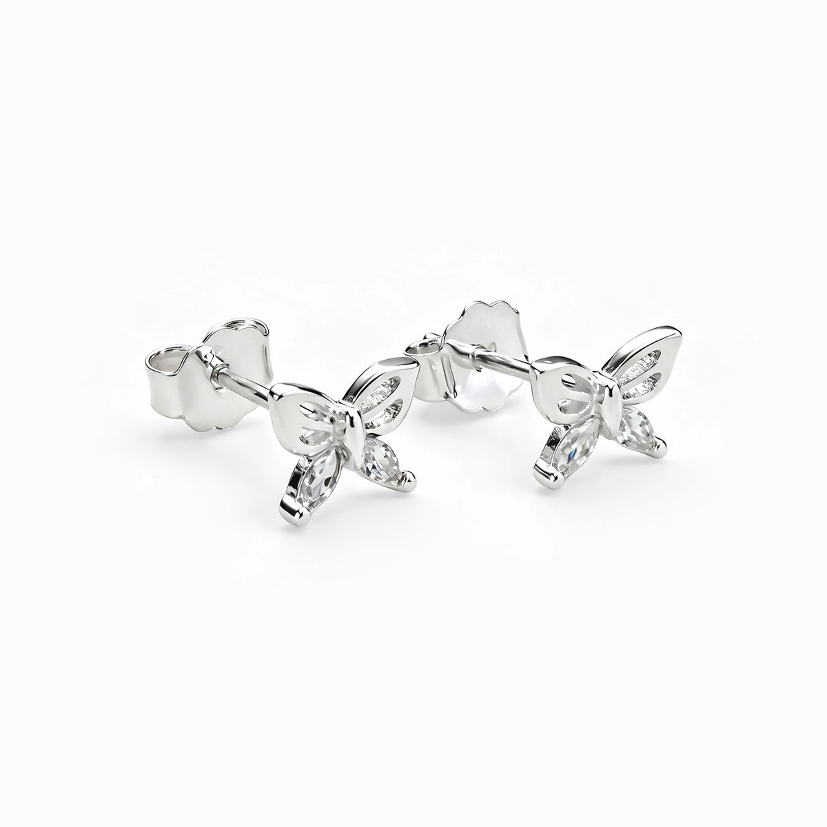 opos mini de mariposa calada de 7x5.5 mm en plata ley 925 con circones 