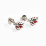 Topos con diseño de mariquita de 9.5x6.5 mm en plata ley 925 con circon en la cola