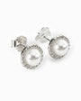 Topos de perla con halo de circones blancos de 7.7 mm en plata ley 925