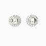 Topos de perla con halo de circones blancos de 7.7 mm en plata ley 925