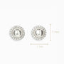 Topos de perla con halo de circones blancos de 7.7 mm en plata ley 925