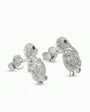 Topos con diseño de pingüino decorados con circones en plata ley 925.