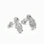 Topos con diseño de pingüino decorados con circones en plata ley 925.