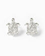 Topos con forma de tortuguita en plata ley 925 de 6x5 mm con circones blancos