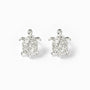 Topos con forma de tortuguita en plata ley 925 de 6x5 mm con circones blancos